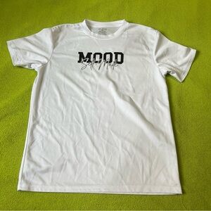 White Graphic T-Shirt with 'Mood Self Made' Print